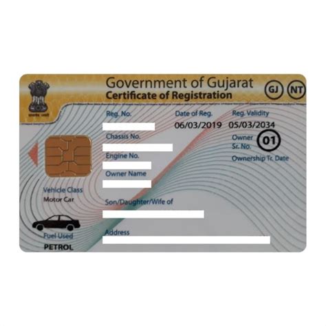 rc book smart card online gujarat|rc pvc card order online.